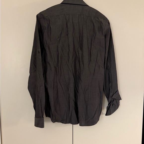 Express Fitted Collared Button Down Chambray Shirt - Picture 5 of 5